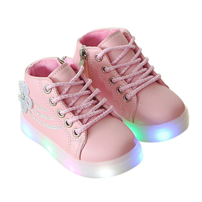 

Children Shinning Sneakers Footwear Kids LED Flashing Boot Baby Girls Casual Shoes with Light