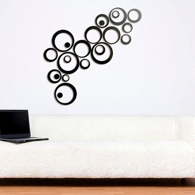 

Fashion Home Decor Circles Mirror Style Removable Decal Vinyl Art Wall Sticker DIY