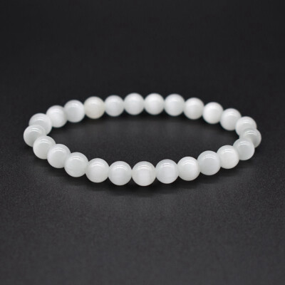 

9 Colors 8Mm Opal Bracelets Natural Stone Cat Eye Beads Bracelets For Unisex Women Men Charm Jewelry Gifts