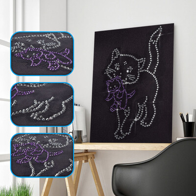 

Gobestart Fluorescent Diamond Painting DIY 5D Partial Drill Cross Stitch Kits Crystal Rhin