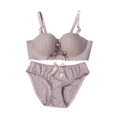 

Fashion Sweet Push Up Seamless Underwear Set Summer Sexy Solid Color Womens Bra Briefs Set