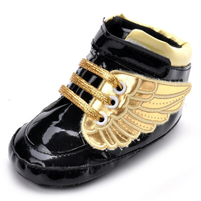 

3-12M Autumn Winter Baby Girl Sneakers Soft Soled Anti-Slip First Walkers With Wings Golden Glitters