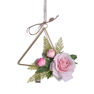 

Metal Garland Wrought Artificial Flowers Wreaths Wall Hanging Decoration For Wedding Home Part Rose Flower