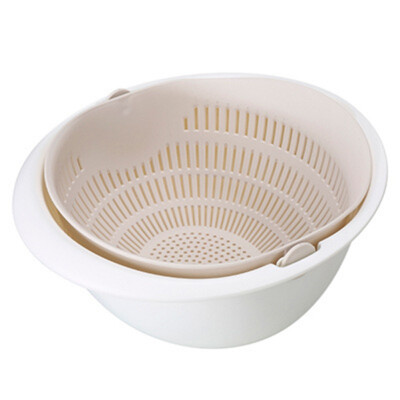 

New Portable Fruit Vegetable Cleaning Drain Basket Detachable Double-layer Hollow Home Kitchen supplies