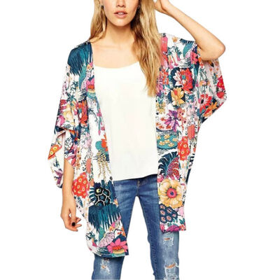 

Women Floral Loose Shawl Kimono Summer Casual Ladies Cardigan Boho Chiffon Oversize Ladies Beachwear Casual Fashion Blouse
