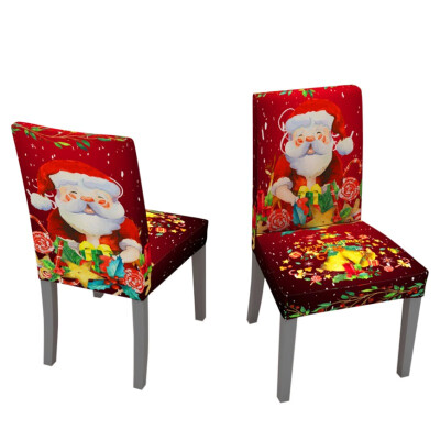 

Christmas Theme Pattern Printed Washable Table Cloth Table CoverStretch Short Chair Cover Elastic Slipcover Protector Cover