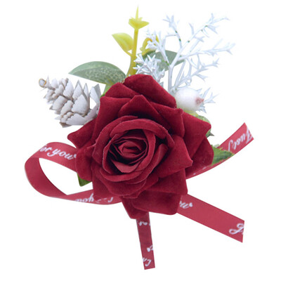 

Groomsman MenWomen Corsage Flower Wrist Flower Brooch Groom Boutonniere Wedding