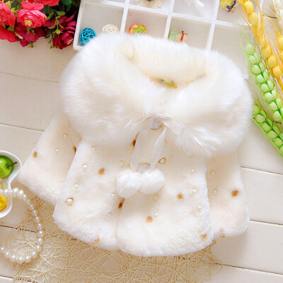 

Baby Girls Infant Winter Warm Coat Cloak Jacket Wool Blends Thick Warm Clothes Down Jacket Outerwear Coats