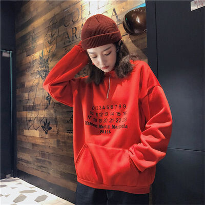 

2018 Winter New Fashion Women Pullovers Tops Turtleneck Warm Number And Letters Printed Long Sleeve Sweatshirts Female Tracksuit