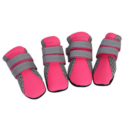 

4pc Dogs Shoes Outdoor Waterproof Nonslip Anti-stain Dog Cat Socks Reflective Booties Shoes With Rubber Sole Pet Paw Protector