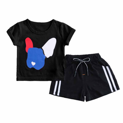 

Summer Baby Boy Cartoon Puppy Print Pattern T-shirt Shorts Set Casual Cotton Outfits