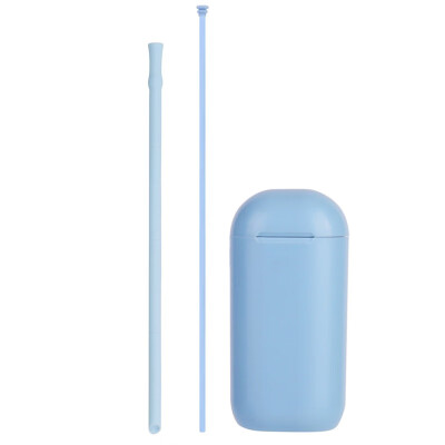 

Collapsible Silicone Straw Reusable Folding Drinking Straw With Carrying Case And Cleaning Brush For Travel Home Office Drinks