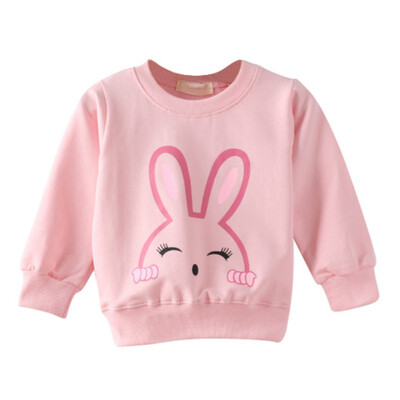 

Girl Tops Spring Autumn Baby Rabbit Cotton Long Sleeve T-shirt Children Clothes Kids Long Sleeve Tops Tees Blouse For Girls