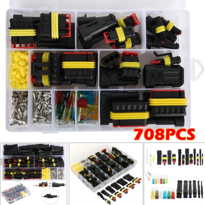 

240352708Pcs Auto Sealed Waterproof Electrical Terminal Wire Connector Plug Kit Car Accessories Auto Set