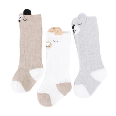 

3PCS Baby Girls Long Socks Newborn Knee High Socks Boy Leg Warmer Cotton Sock Fashion Socks