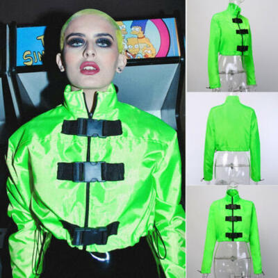 

Women Short Jackets Autumn Zipper Patchwork Buckle Jacket Coat Outwear Jacket
