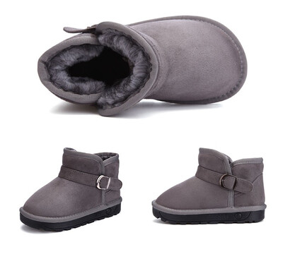 

chunchuntu 2018 Winter Children Fashion Warm Shoe Baby Boy Brand Snow Boot Girl Leather Suede Ankle Boot Toddler 168