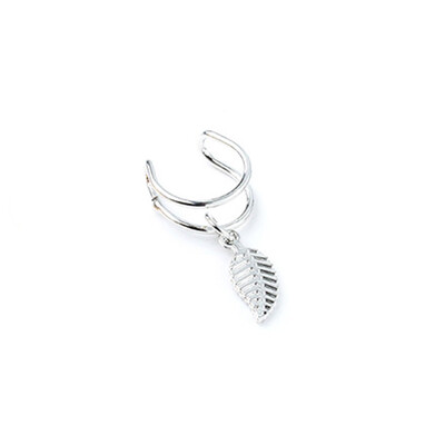 

1pc Women Boho Ear Crawler Silver Gold Ear Climber Punk Leaf Design Clip Earrings Ear Cuff Girl Gift Bijoux