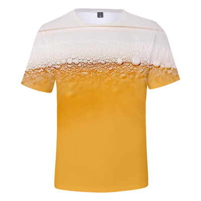 

Toponeto Mens Summer Beer Festival New Style 3D Printing O-Neck Short Sleeve Blouse Tops