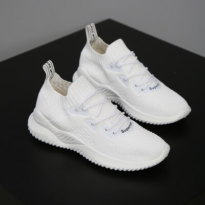 

LZJ Womens Fashion Sneakers Flyknit Light Woman Casual Shoes Solid Vulcanized Shoes Zapatillas Mujer Brand 2019 Woman Shoe