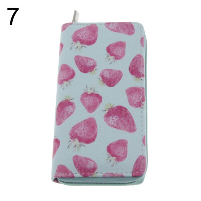 

Women Fruits Heart Flamingo Printed Long Wallet Clutch Purse Card Phone Holder