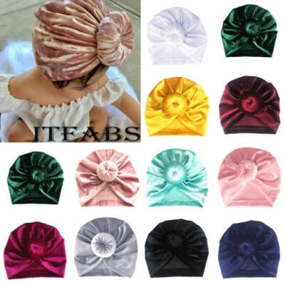 

Newborn babies toddlers head scarves golden fleece soft donut knot hats children&39s hats warm hats in winter