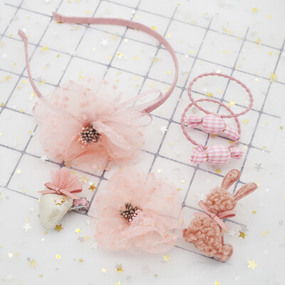 

Baby Cute Girls Hair Pin Floral Pattern Headband Hair Pin Set Apparel Photography Prop Party Gift