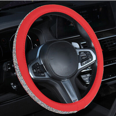 

Full Rhinestone Imitation Leather Car Steering Wheel Cover 38cm For Girls Ladies