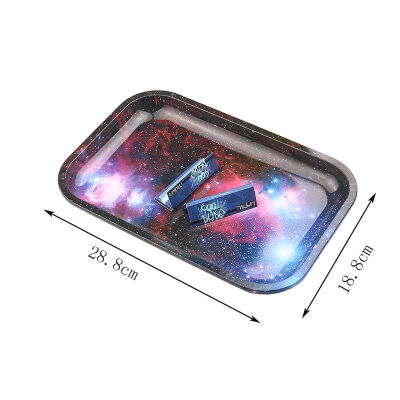 

Starry Sky Tobacco Rolling Tray Storage Plate Discs For Smoke Bob Marley Weed Herb Grinder Cigarette Container Tray