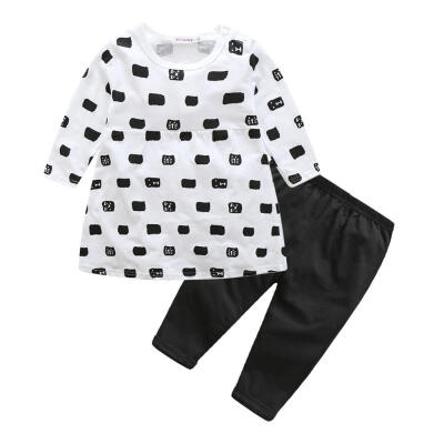 

Kids Clothes Sets Autumn Skirt Baby Girls Outfit Dress Leggings LL4