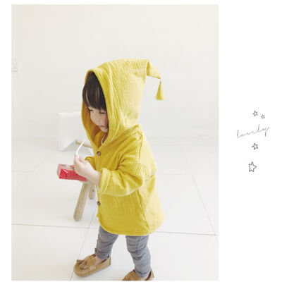 

Spring Baby Coat Jacket For Girls Cotton Tassel Hooded Boys Full Sleeve Toddler Outerwear Thin Children Summer Outwear