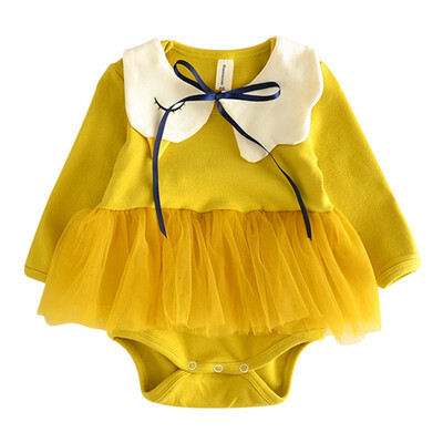 

New Kids Baby Clothes Cotton 0-24 Months Girls Bodysuits Newborn Cute Lace Long Sleeve Clothes