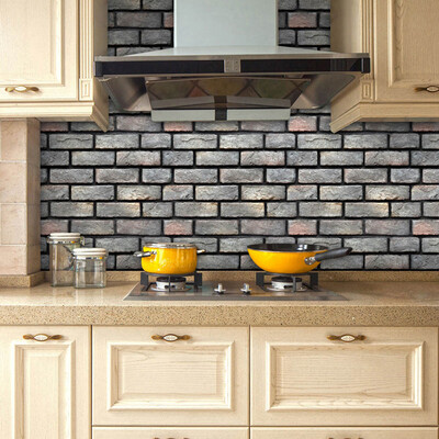 

Gobestart Simulation Brick Stone Rustic Effect Self-adhesive Wall Sticker Home Decor A