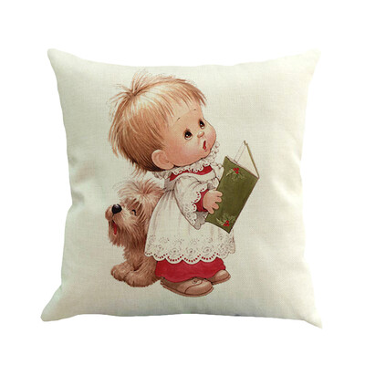 

〖Follure〗Christmas Cotton Linen Sofa Car Home Waist Cushion Cover Throw Pillow Case