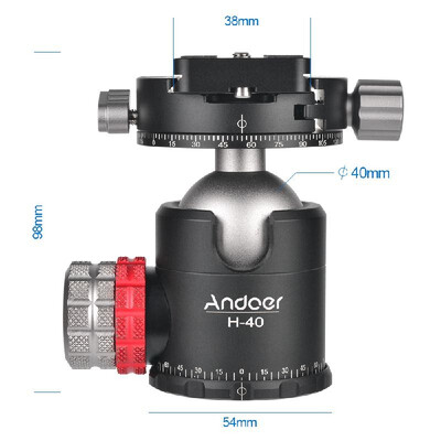 

Andoer H-40 Professional Double Panoramic Head CNC Machining Aluminum Alloy Ball Head Single U Notch Design for Tripod Monopod DSL