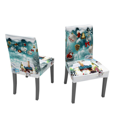 

Christmas Theme Pattern Printed Washable Table Cloth Table CoverStretch Short Chair Cover Elastic Slipcover Protector Cover