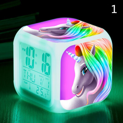 

Unicorn Alarm Clock LED Light Alarm Clock Cartoon Clock Boy Girl Alarm Clock Toy