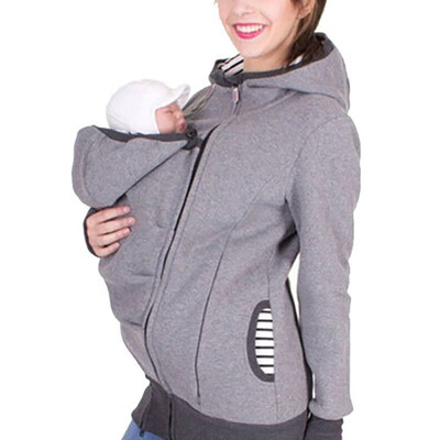 

New Multi-function Three-in-one Kangaroo Mother Hooded Ladies Sweater Childcare Bag Detachable