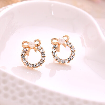 

Fashion bow round earrings