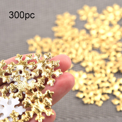 

Toponeto 300pc Gold Silver Cloth Christmas Snowflake Confetti Christmas Decoration 24mm