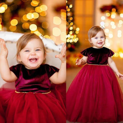 

Flower Girl Dress Princess Kids Baby XMAS Party Wedding Bridesmaid Long Dress