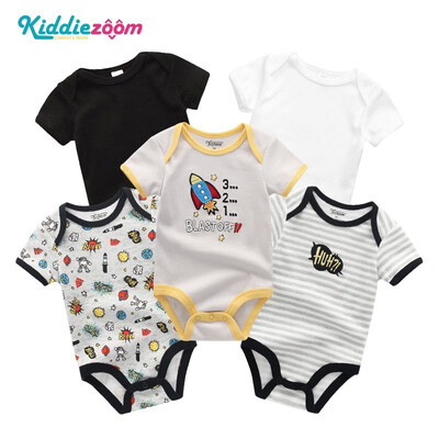 

5PCSLot Unicorn Baby Girl Clothes Cotton Babywear Bodysuits One-Piece Baby Boy Clothes Rompers Newborn 0-12M Short Sleeve