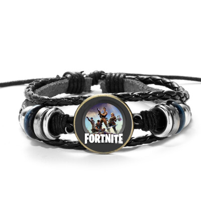 

Fortnite Gemstone Bracelets - Fortnite Gamer Gifts Party Supplies - Weaving Leathers Bracelet for Boys Girls Adults