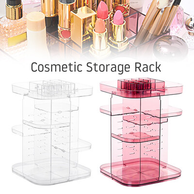 

232332cm 1PC 360 Degrees Rotating Cosmetic Storage Rack Lipstick Jewelry Case Holder Display Stand Cosmetic Box MakeUp Organizer