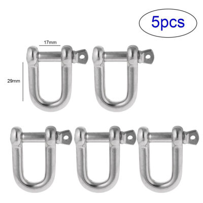 

5Pcs Stainless Steel D Shackle Coupling Chain Lifting Shackle Durable Chain Connecting Buckle for Outdoor Camping Hiking