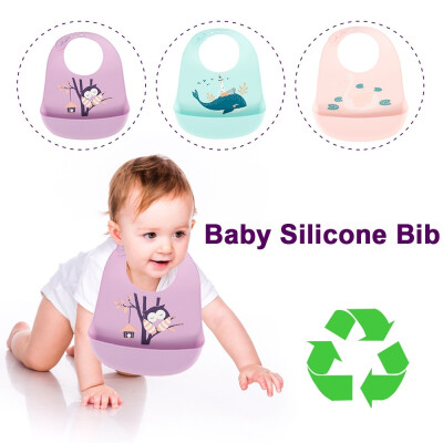 

Cartoon Baby Silicone Bib Waterproof Saliva Dripping Kid Infant Lunch Bibs