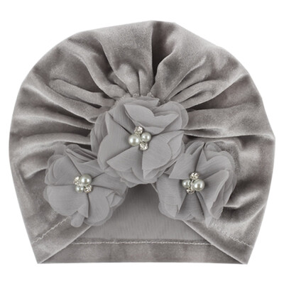 

New Autumn Soft Cute Newborn Baby Pearl Design Girls Caps Infant Casual Hat Turban Elastic Cap