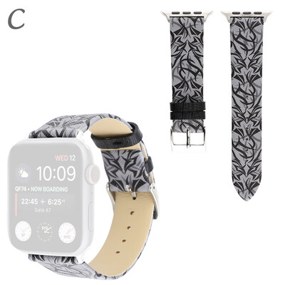 

〖Follure〗Leather Floral Pattern Printed Replaceable Band For Apple Watch 4321 3840mm