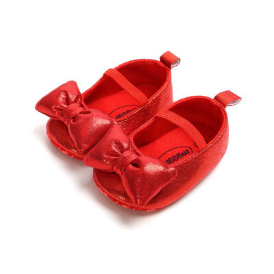 

Big Bow Girl Shoes Newborn Baby Leather Spring New Baby Shoes Cotton Soft First Walkers Princess Shoes 0-18M