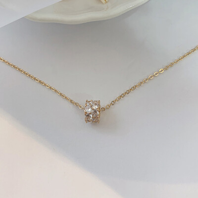 

Gold Delicate Tiny Diamond Pendant Elegant Gold Necklace Women Jewelry Gift